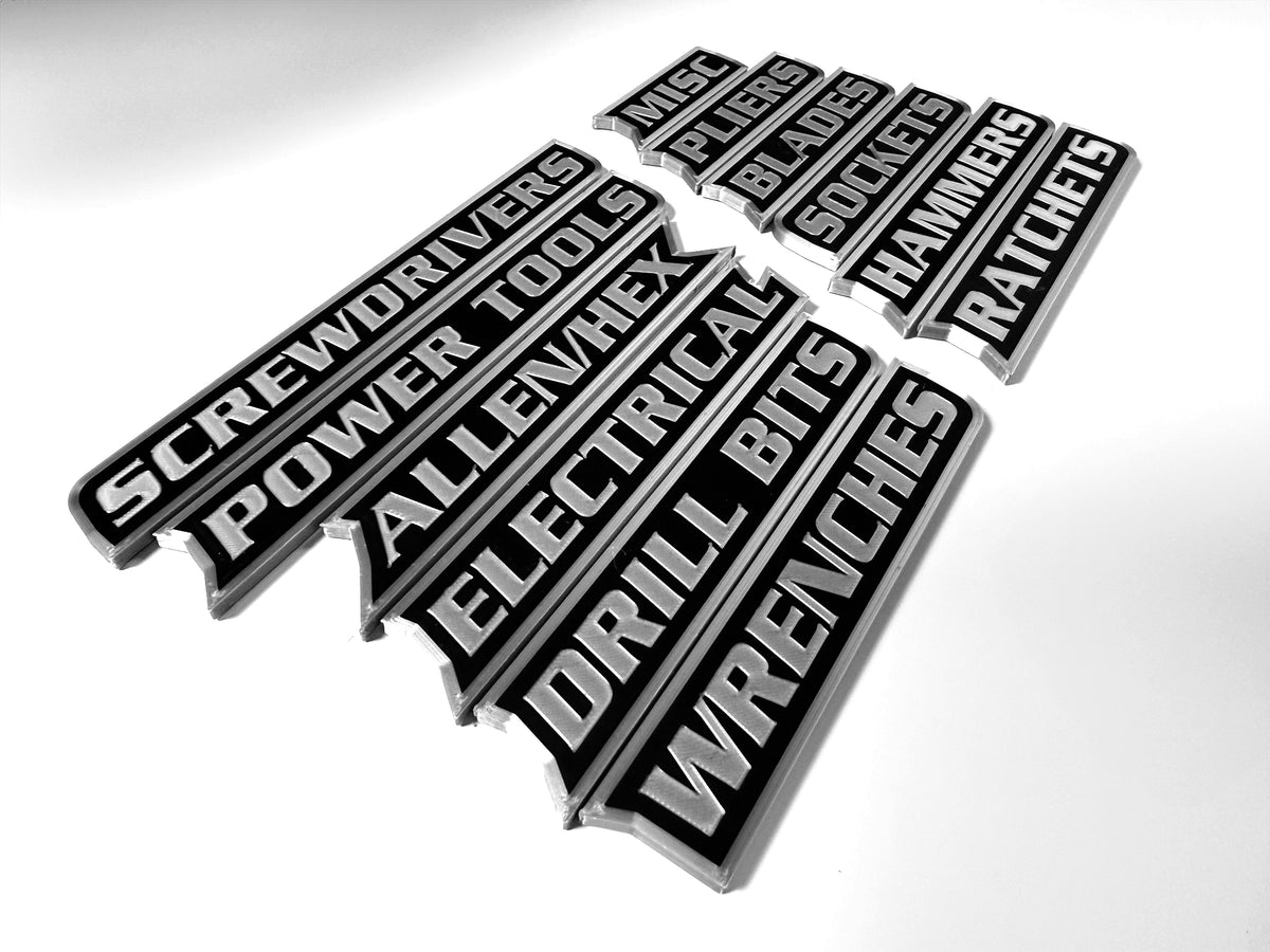 Colky magnetic toolbox badges for tool chest organization