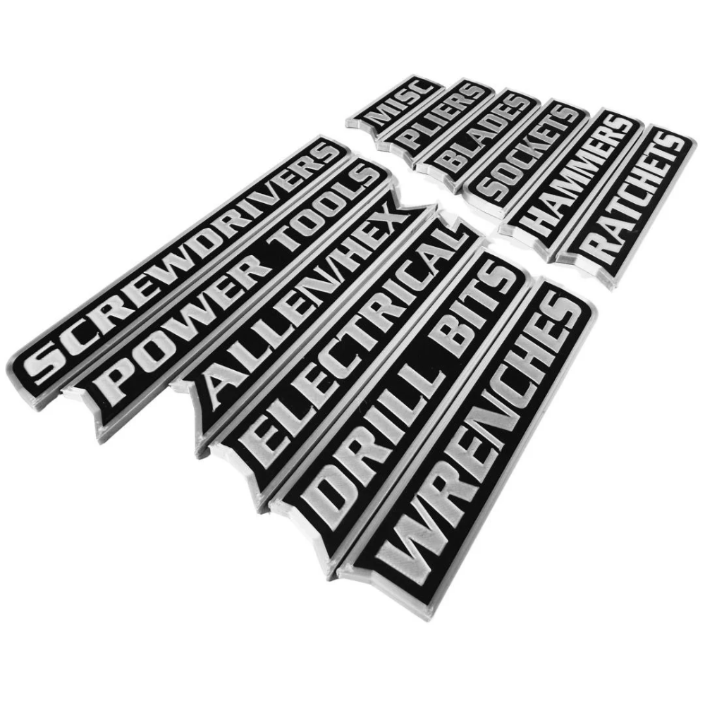 Magnetic Toolbox Labels - Full Shop Set - 48 pcs