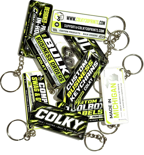Custom Logo Keytags – Clear Acrylic 70 × 30 mm