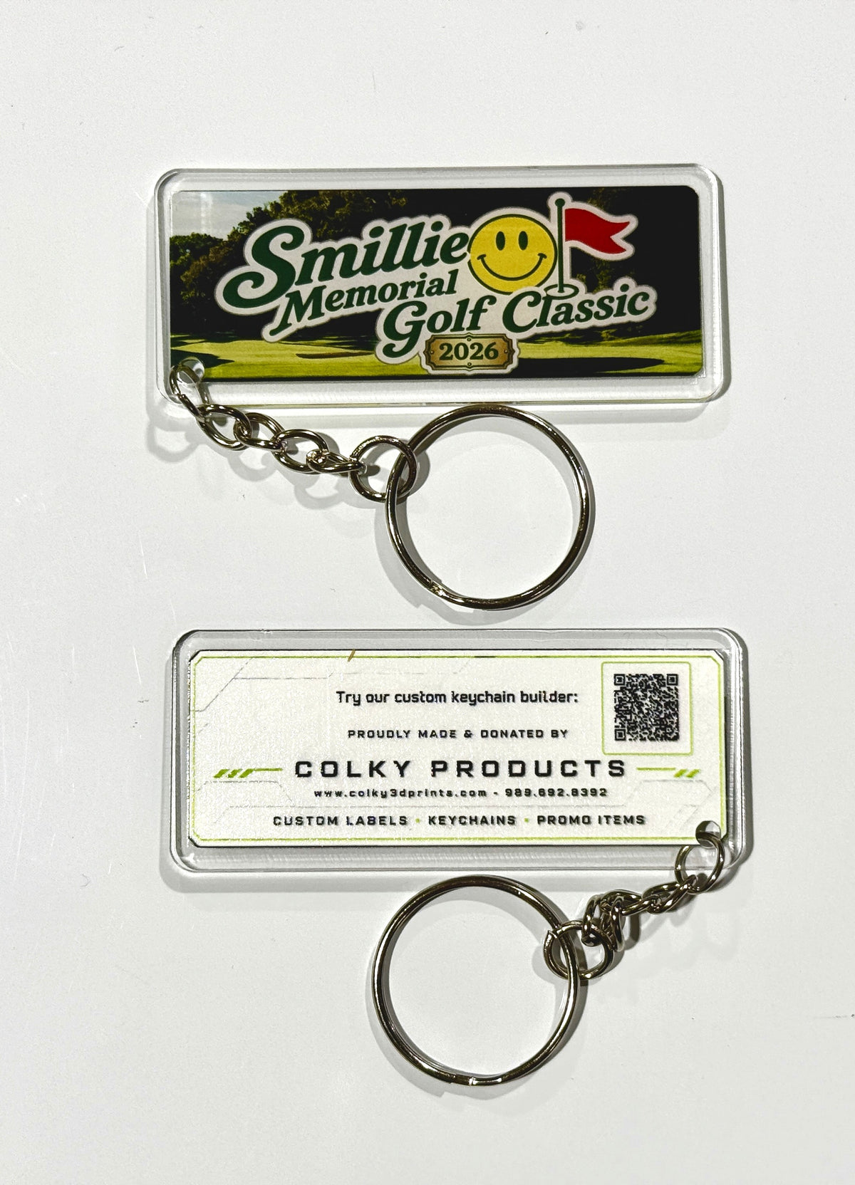 Custom Logo Keytags – Clear Acrylic 70 × 30 mm