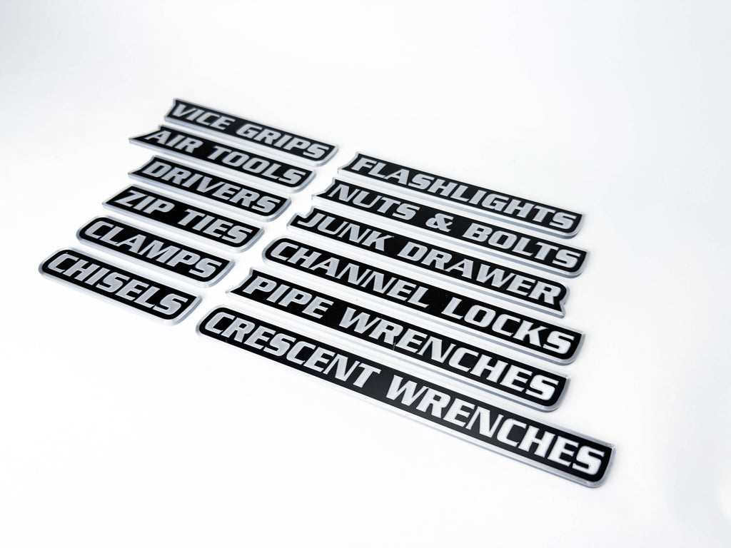 Magnetic Toolbox Labels - Full Shop Set - 48 pcs