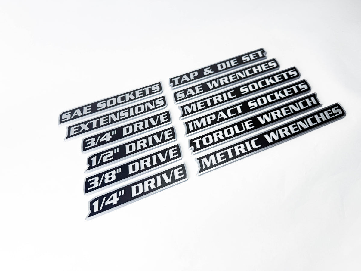 Magnetic Toolbox Labels - Full Shop Set - 48 pcs