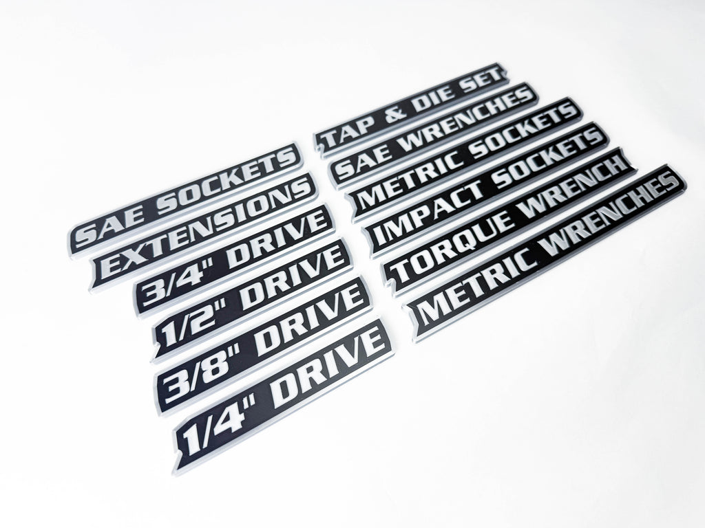 Magnetic Toolbox Labels - Full Shop Set - 48 pcs