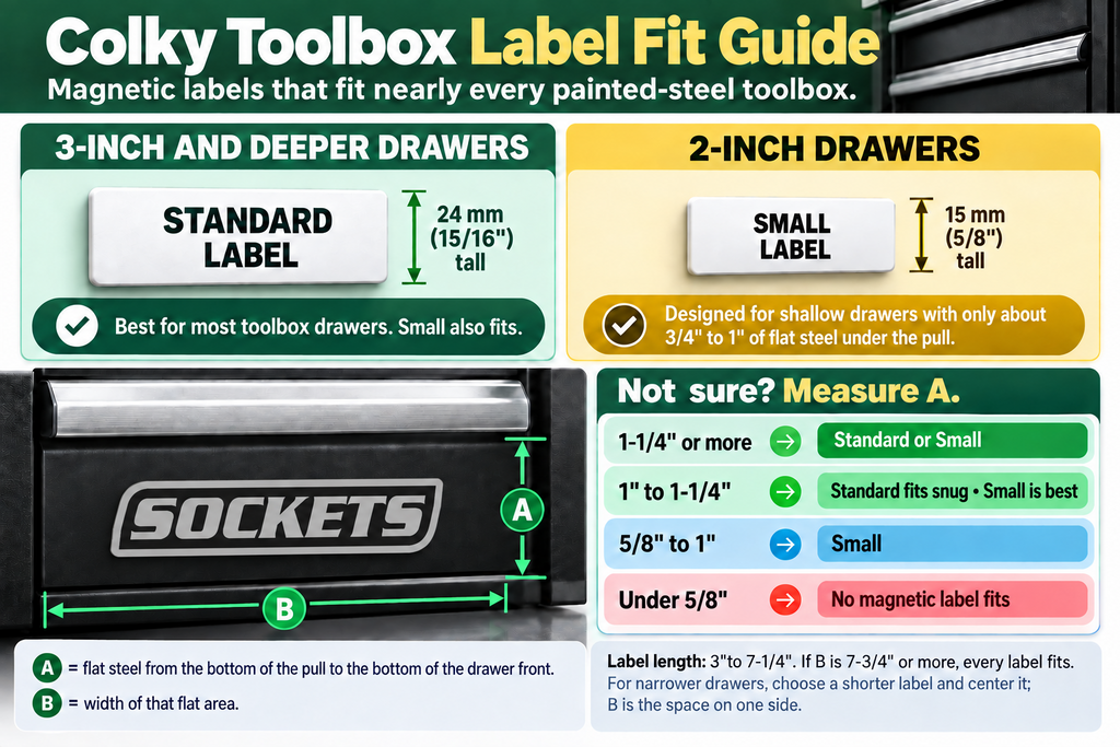 Magnetic Toolbox Labels - Full Shop Set - 48 pcs