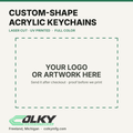 Custom-Shape Acrylic Keychains – Laser Cut, Full Color - your logo or artwork here, placeholder until a printed sample is photographed