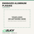 Laser-Engraved Anodized Aluminum Plaques & Signs - your logo or artwork here, placeholder until a printed sample is photographed