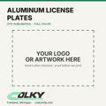 Custom Aluminum License Plates – 12 × 6 in, Full Color - your logo or artwork here, placeholder until a printed sample is photographed