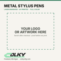 Custom Logo Metal Stylus Pens – 2-in-1 - your logo or artwork here, placeholder until a printed sample is photographed