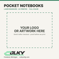 Custom Logo Pocket Notebooks – Hardcover, A6 - your logo or artwork here, placeholder until a printed sample is photographed