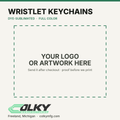 Custom Logo Wristlet Keychains – Full Color Strap - your logo or artwork here, placeholder until a printed sample is photographed